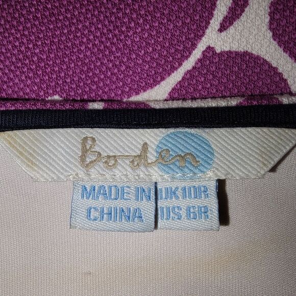 Boden fit and flare Lindsey Purple Floral Dress Size 6 - Picture 6 of 7